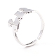 Kittens and Puppies 304 Stainless Steel Cuff Ring for Women(RJEW-B035-08P)-3