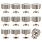 Round Aluminum Alloy Cabinet Knob with Mounting Screw, Drawer Pull for Cabinets & Furniture, Platinum, 28x28mm(FIND-WH0051-260P)