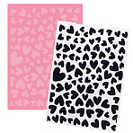 Plastic Embossing Folders, Concave-Convex Embossing Stencils, for Handcraft Photo Album Decoration, Heart Pattern, 148x105x3mm(DIY-WH0032-74)