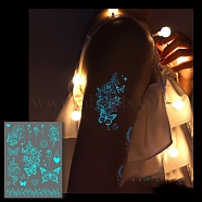 Luminous Removable Temporary Water Proof Tattoos Paper Stickers, Glow in the Dark Stickers, Butterfly, 15.8x12cm(PW-WG10232-06)