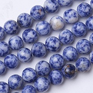 Natural Blue Spot Jasper Beads Strands, Round, 10mm, Hole: 1.2mm, about 39pcs/strand, 15.1 inches(G-D855-10-10mm)