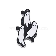 Opaque Acrylic Pendants, Ghost, Black, 45x22x2mm, Hole: 1.4mm(MACR-P043-H03)