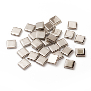 Electroplate Glass Crystal Mosaic Tiles Cabochons, for Crafts Art, Smooth, Square, Silver, 15x15x4.2mm, about 92pcs/bag(GLAA-G073-B02)