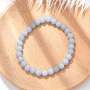 Natural Angelite Stretch Bracelets, Round, 2-1/8 inch(5.5cm)(BJEW-JB03738-05)