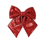 Christmas Plastic Sequin Big Bowknot Pendant Decorations, for Christmas Tree Hanging Ornaments, Dark Red, 240x230x35mm(AJEW-S088-04A)