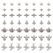 49Pcs 7 Style Tibetan Style Alloy Pendants Sets, Cadmium Free & Lead Free, Bees Charms, Antique Silver, 10~21x11~17x1.5~4mm, Hole: 1.2~2mm, 7pcs/style(TIBEP-YW0001-45)