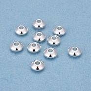 201 Stainless Steel Spacer Beads, Disc, Silver, 6x3mm, Hole: 2mm(STAS-H410-12S-A)