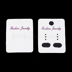 Paper Display Cards, Used For Earrings, Rectangle, White, 4.5x3.2x0.03cm, Hole: 0.6cm(CDIS-S025-26B)
