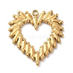 Ion Plating(IP) 304 Stainless Steel Pendants, Heart Charm, Golden, 25x24x2mm, Hole: 1.8mm(STAS-C079-16G)