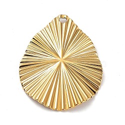 Ion Plating(IP) 304 Stainless Steel Pendants, Teardrop Charm, Real 18K Gold Plated, 31x24.5x2mm, Hole: 1.6mm(X-STAS-M323-37G)