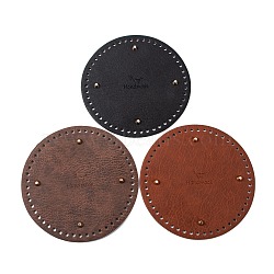 3Pcs 3 Colors PU Leather Crochet Bag Bottom, Round Bottom Bag Shaper Pad, Black/Saddle Brown/Sienna, Mixed Color, 19cm, 1pc/color(FIND-WR0001-78B)