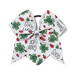 Saint Patrick's Day Big Bowknot Polyester Elastic Hair Ties, Hair Accessories for Girls or Women, Ladybug, 180x176.5x17.5mm(OHAR-H011-01D)