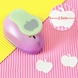 Plastic Paper Craft Hole Punches, Paper Puncher for DIY Paper Cutter Crafts & Scrapbooking, Random Color, Apple Pattern, 70x40x60mm(KICR-PW0001-12-36)