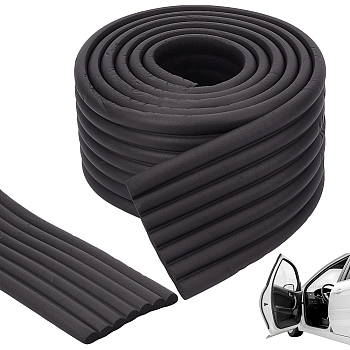 NBR Foam Anticollision Strip, for Furniture Against Corners, with Double Side Adhesive Tape, Black, 2000x80x9mm