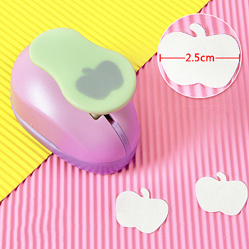 Plastic Paper Craft Hole Punches, Paper Puncher for DIY Paper Cutter Crafts & Scrapbooking, Random Color, Apple Pattern, 70x40x60mm