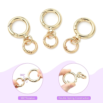 Alloy Swivel Clasps, with Zinc Alloy Spring Gate Ring, Ring, Golden, 41x28.5x4.5mm, Hole: 8.5x5.5mm