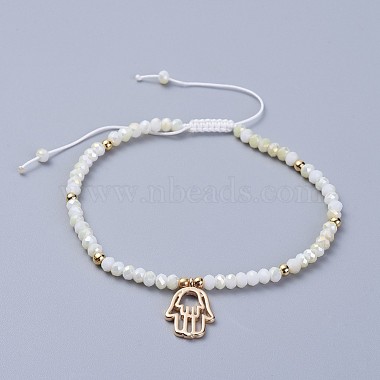 Bracelets de perles tressées en verre galvanoplastie(BJEW-JB04311)-2