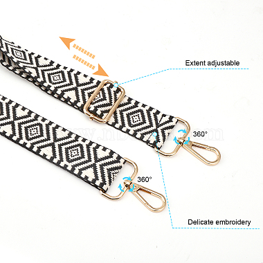 Two Tone Rhombus Pattern Polyester Braided Adjustable Bag Handles(FIND-WH0129-27A)-5