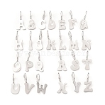 304 Stainless Steel Pendants, Letter A~Z Charms, Stainless Steel Color, 16.5~17x3.5~9x5.5mm, Hole: 6x3mm, about 26pcs/set(SA-CBAAA8B-01P)