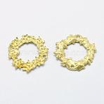 Brass Links connectors, Lead Free & Cadmium Free & Nickel Free, Flower, Raw(Unplated), 18x19x1.5mm, Hole: 1mm(KK-E716-116C-RS)