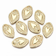 Alloy Pendants, Cadmium Free & Nickel Free & Lead Free, Oval with Heart, Light Gold, 28x18x2mm, Hole: 1.5mm(X-PALLOY-T075-14LG-NR)