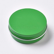 Round Aluminium Tin Cans, Aluminium Jar, Storage Containers for Cosmetic, Candles, Candies, with Screw Top Lid, Green, 5.5x2.1cm, Inner Diameter: 4.9cm(CON-WH0068-88A-01)