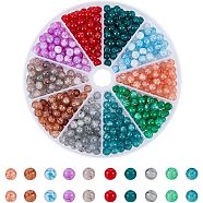 460Pcs 10 Colors Imitation Jade Glass Beads Strands, Crackle Style, Round, Mixed Color, 6~6.5mm, Hole: 1.5mm, about 46Pcs/color(DGLA-NB0001-04)