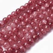 Spray Painted Glass Beads Strands, Round, Indian Red, 8~8.5mm, Hole: 1.5mm, about 100pcs/strand, 31.1 inch(79cm)(X-GLAA-A038-C-62)