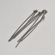 Brass Ball Head Pins, Gunmetal, 70mm, Pin: 0.8mm, 20 Gauge, about 2170pcs/500g(KK-E647-18B-70mm)
