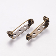 Nickel Free Iron Brooch Findings, Back Bar Pins, Antique Bronze, 27mm long, 5mm wide, 7mm thick, Pin: 0.8mm(E023Y-NFAB)