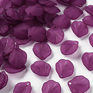 Transparent Frosted Acrylic Pendants, Petaline, Dark Orchid, 16x14.5x3mm, Hole: 1.6mm(MACR-S371-02A-743)