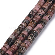 Natural Rhodonite Beads Strands, Heishi Beads, Flat Round/Disc, 4x2mm, Hole: 0.8mm, about 150~165pcs/strand, 15.35~15.74 inch(39~40cm)(G-Z006-C37)