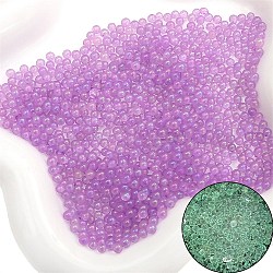 Luminous Bubble Beads, DIY 3D Nail Art Decoration Mini Glass Beads, Tiny Caviar Nail Beads, Orchid, 2~2.5mm, about 2100pcs/bag.(SEED-E005-01K)