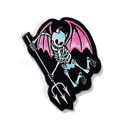 Acrylic Pendants, Hallowmas Series Charms, Skull, 43x34x2.5mm, Hole: 1.8mm(FIND-B036-05A)