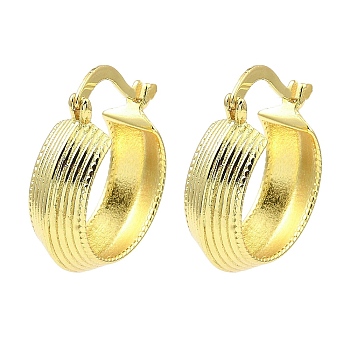Rack Plating Brass Thick Hoop Earrings, Long-Lasting Plated, Lead Free & Cadmium Free, Real 18K Gold Plated, 25.5x22.5x8mm