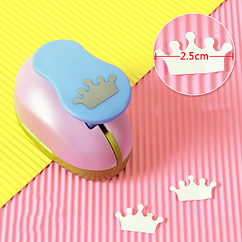 Plastic Paper Craft Hole Punches, Paper Puncher for DIY Paper Cutter Crafts & Scrapbooking, Random Color, Crown Pattern, 70x40x60mm