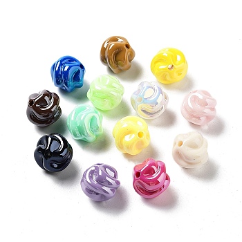Opaque Acrylic Beads, Irregular Round, Mixed Color, 15x15.5x15.5mm, Hole: 2.2mm