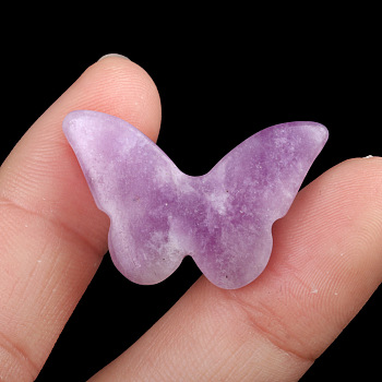 Natural Lilac Jade Pendants, Butterfly Charms, 20x30x7mm