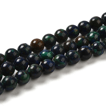 Natural Chalcopyrite Beads Strands, Round, 6mm, Hole: 1mm, about 67pcs/strand, 15.94''(40.5cm)