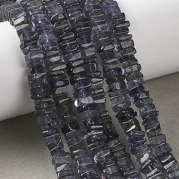 Natural Iolite Beads Strands, Flat Square Heishi Beads, 4~5x4~5x2~3mm, Hole: 0.8mm, about 210~230pcs/strand, 16.14~16.54''(41~42cm)