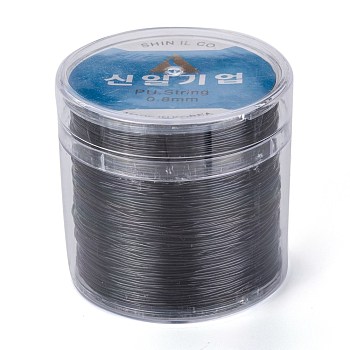 Korean Round Crystal Elastic Stretch Thread, for Bracelets Gemstone Jewelry Making Beading Craft, Black, 0.8mm, about 164.04 yards(150m)/roll