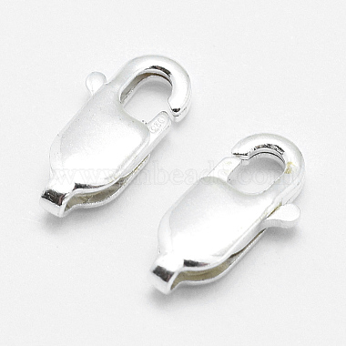925 Sterling Silver Lobster Claw Clasps(STER-G019-03-10mm)-2