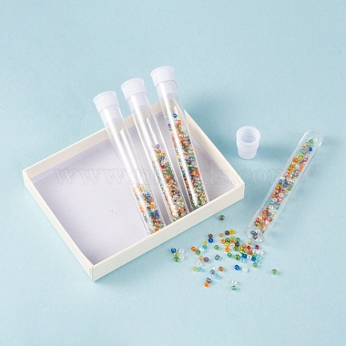 Clear Tube Plastic Bead Containers with Lid(C065Y)-7