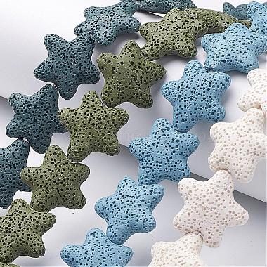 40mm Mixed Color Starfish Lava Beads