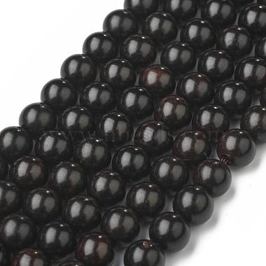8mm Black Round Wood Beads