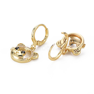 Boucles d'oreilles à levier pendantes en zircone cubique tigre du zodiaque chinois pour femmes(EJEW-N015-17-NF)-2