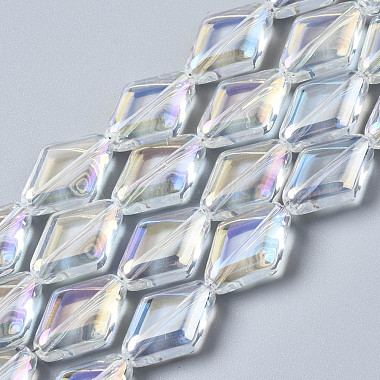 Clear AB Rhombus Glass Beads