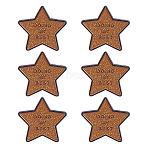 6Pcs Star with Word Doing My Best Enamel Pins, Alloy Lapel Pin Backs for Backpack Clothes, Chocolate, 28.5x30mm(JEWB-HY0001-62)