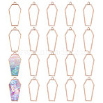 20Pcs Alloy Open Back Bezel Pendants, for Resin, Epoxy Resin Jewelry Making, Polygon, Rose Gold, 42x21x2mm, Hole: 2.5mm(FIND-CA0011-50RG)