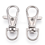 Alloy Swivel Lobster Claw Clasps, Swivel Snap Hook, Fine Jewelry Findings, Cadmium Free & Lead Free, Platinum, 37x17x5.5mm, Hole: 6x9mm(FIND-T069-01C-P)